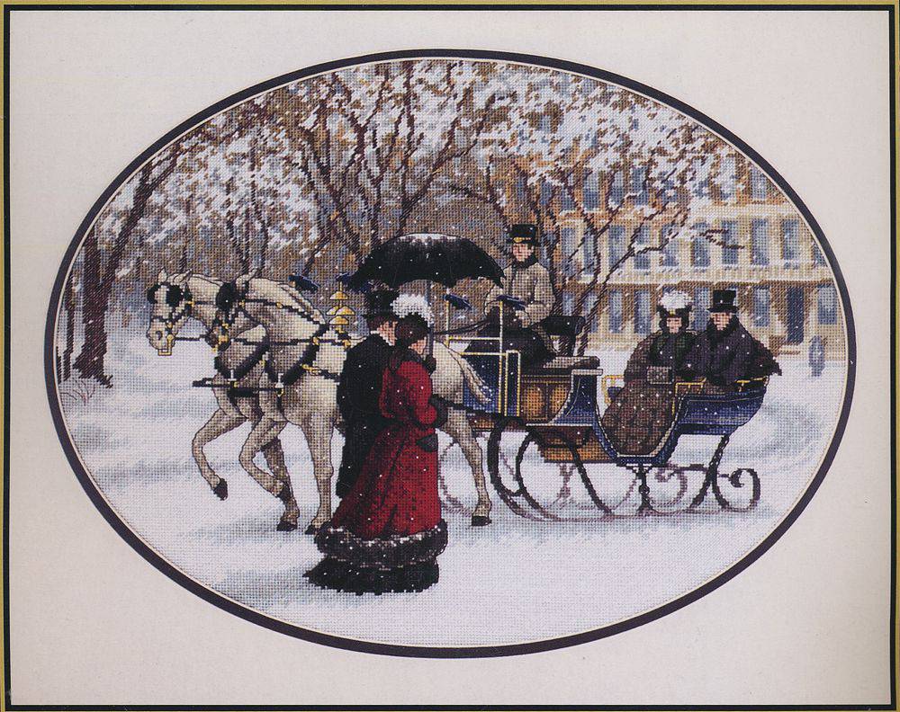 Dimensions Gold Collection Winter Impressions 35053, Counted Cross Stitch Kit, 16 Count Grey Aida