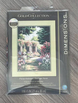 Dimensions Gold Collection Floral Retreat 35079, Counted Cross Stitch Kit, 14 Count Ivory Aida