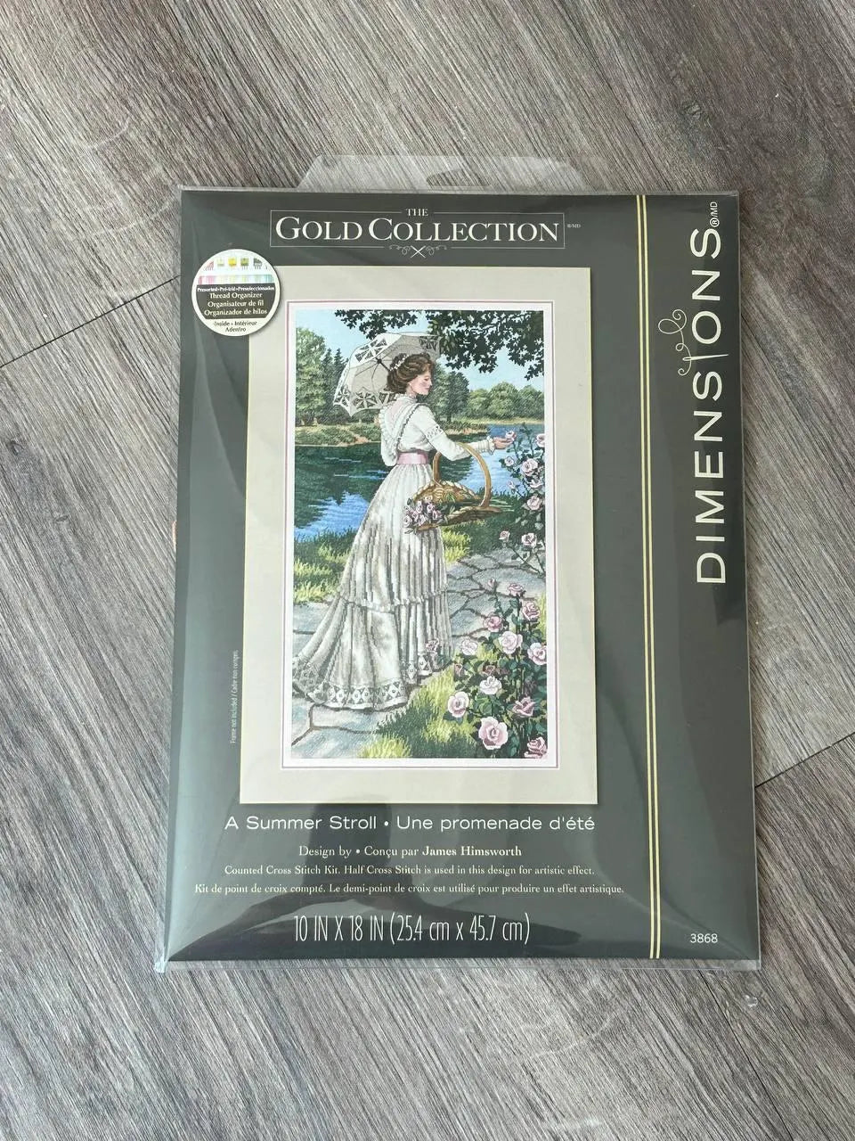 Dimensions Gold Collection A Summer Stroll 3868, Counted Cross Stitch Kit, 18 Count Ivory Aida