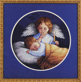 Dimensions Angelic Guardian 3873, Counted Cross Stitch Kit, 18 Count Navy Aida