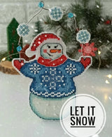 Cozy Crosses Let it Snow B001 Counted Cross Stitch Kit, Plastic Canvas Snowman Ornament