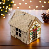 Bead Embroidery Kit: Santa Gold House on Wood