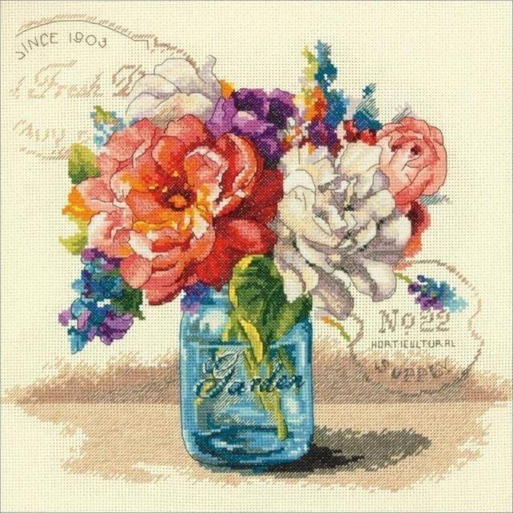 Counted Cross Stitch Kit DIMENSIONS, Garden Bouquet