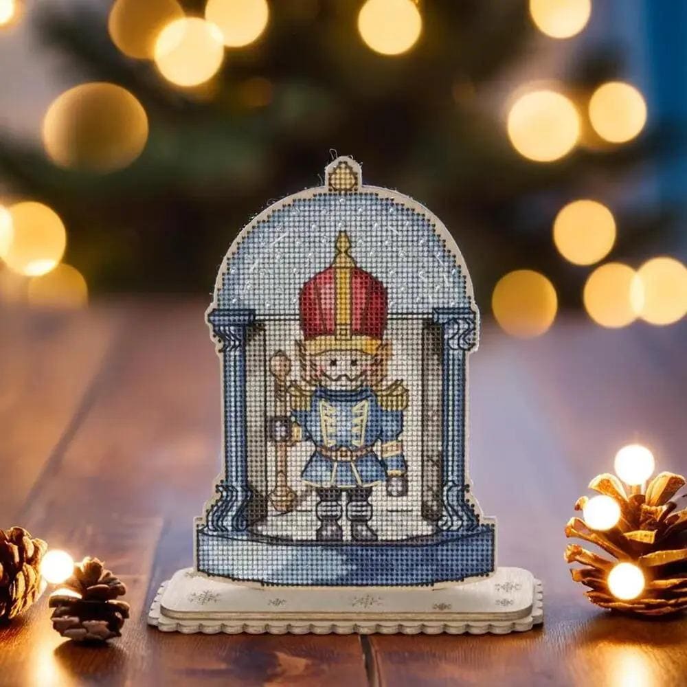 Nutcracker Cross Stitch Kit on Wood