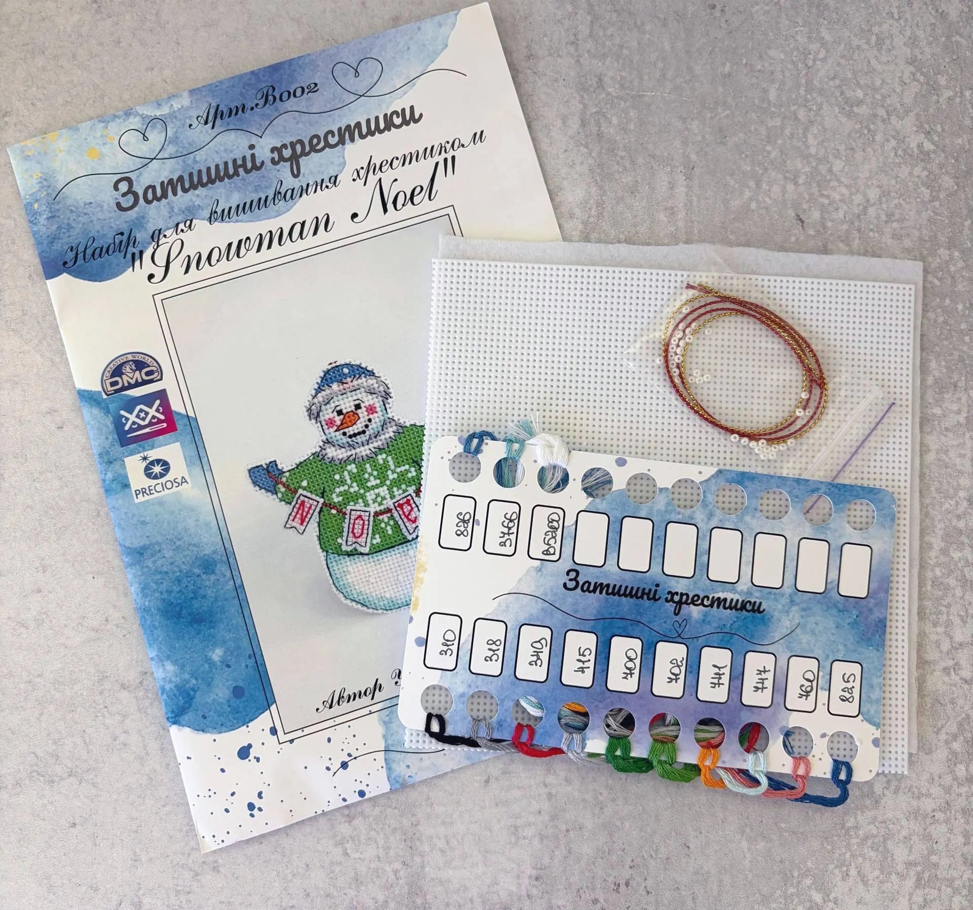Cozy Crosses Snowman Noel B002 Counted Cross Stitch Kit, Plastic Canvas Christmas Ornament