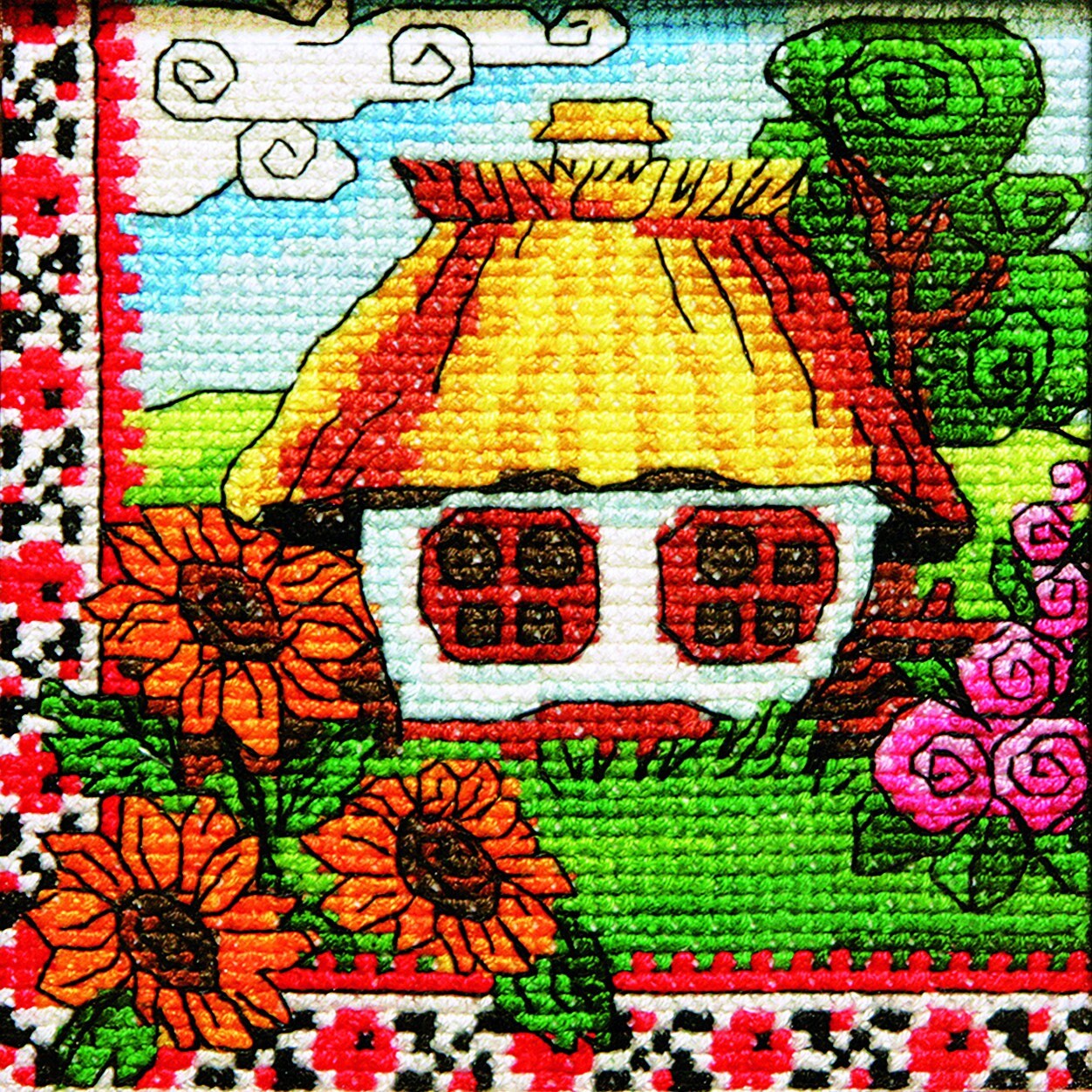 Counted Cross Stitch Kit, Flover of Sloboda region (Hut), 01274