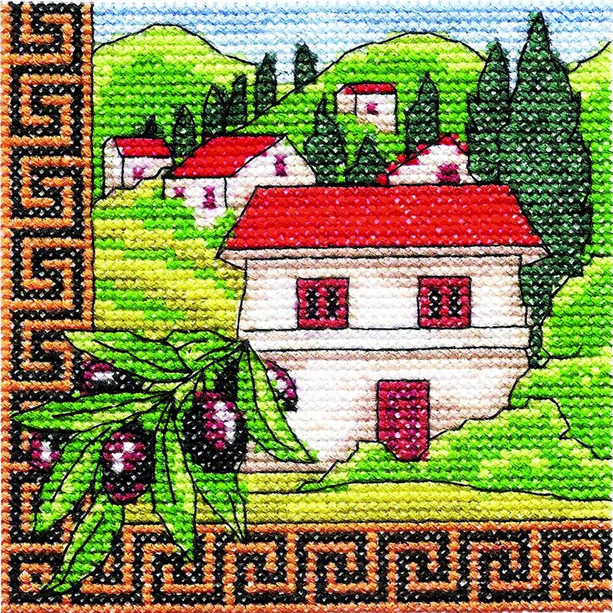 Counted Cross Stitch Kit, Greece Olives (Hut), 01277