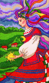 Counted Cross Stitch Kit, Lady, Ukrainian Night, 01023