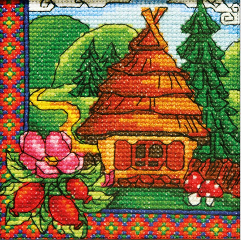 Counted Cross Stitch Kit, Karpaty Forest (Hut), 01273
