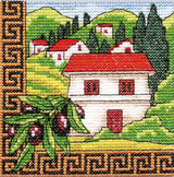 Counted Cross Stitch Kit, Greece Olives (Hut), 01277