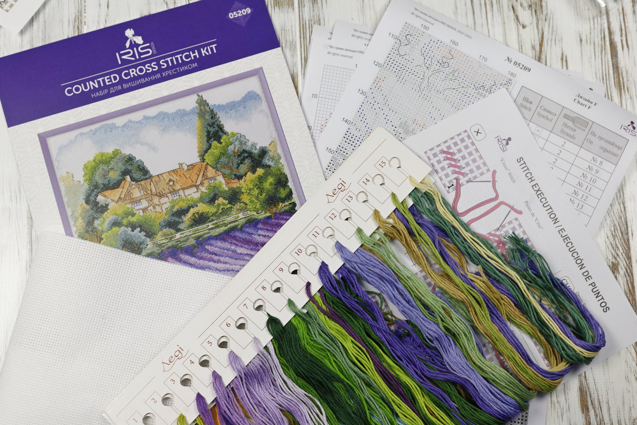 Counted Cross Stitch Kit, Lavender Waves, Aida 14ct, 05209