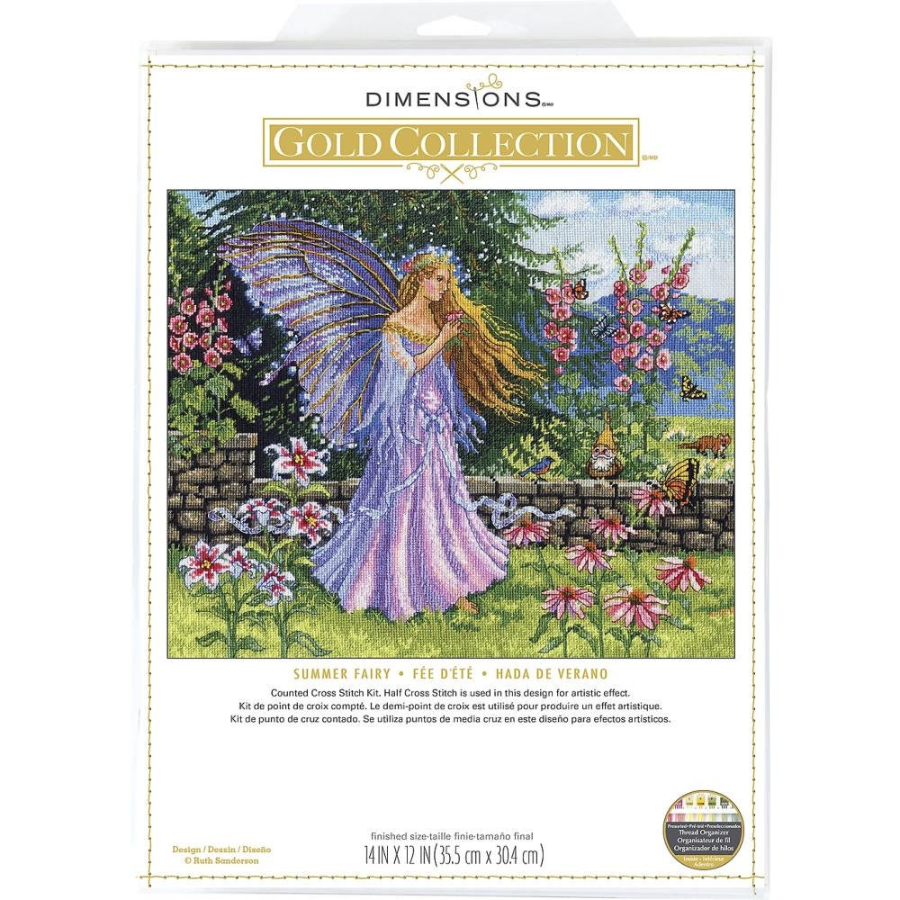 DIMENSIONS  Gold Collection Counted Cross Stitch Kit , Summer Fairy, 70-35410