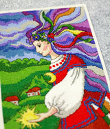 Counted Cross Stitch Kit, Lady, Ukrainian Night, 01023