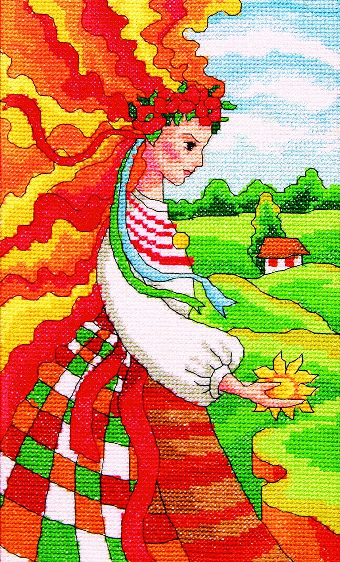 Counted Cross Stitch Kit, Lady, Ukrainian Day, 01022