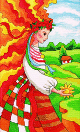 Counted Cross Stitch Kit, Lady, Ukrainian Day, 01022