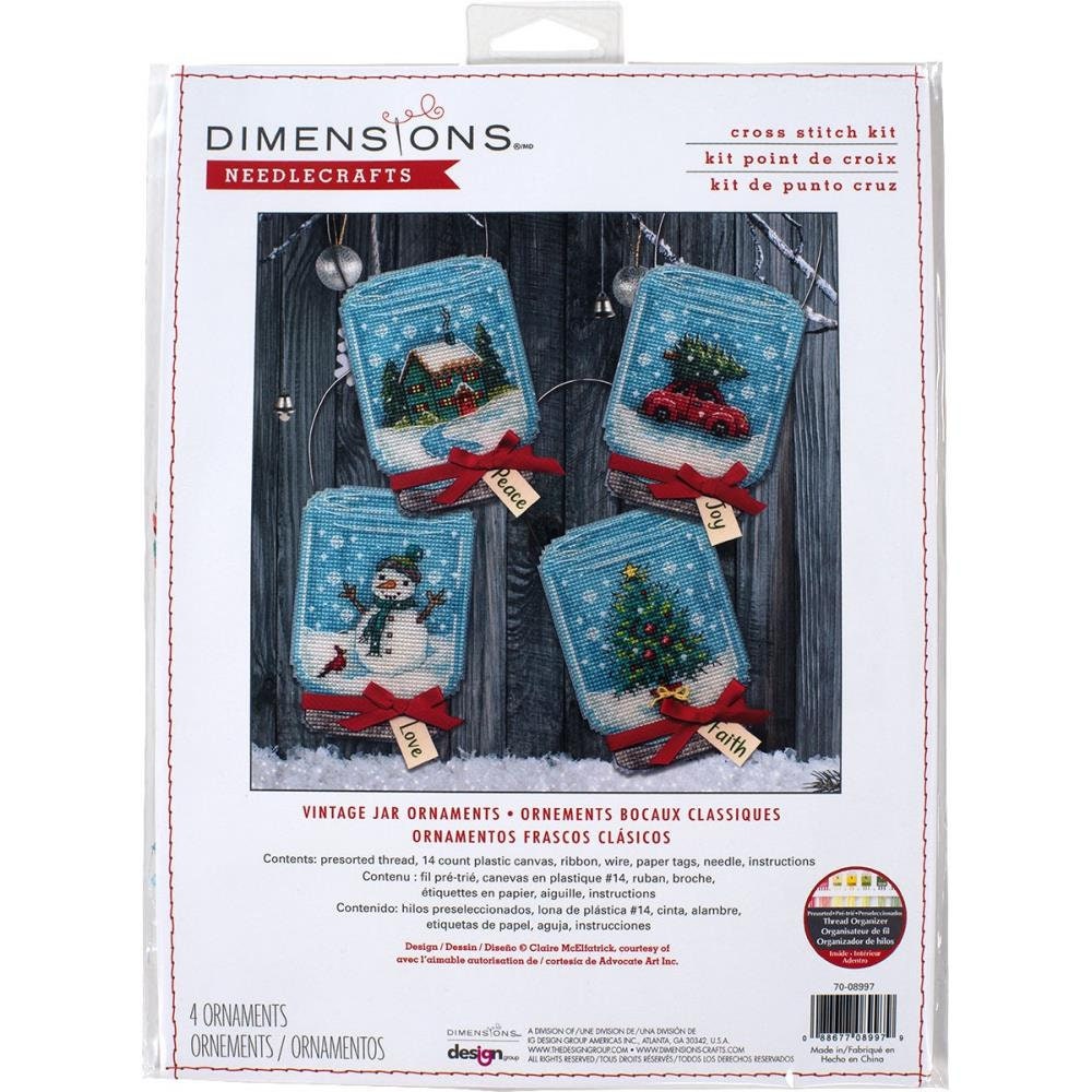 Dimensions Counted Cross Stitch Ornament Kit Set of 4, 70-08997