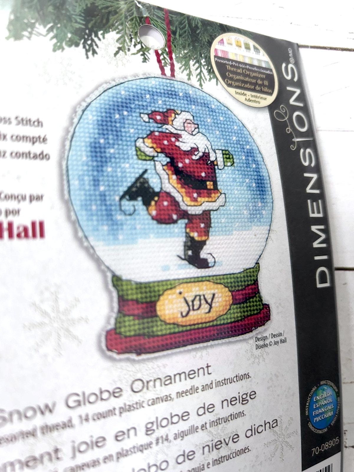 Dimensions Counted Cross Stitch Kit 3.75"X4.5" Joy Snowglobe (14 Count), 70-08905