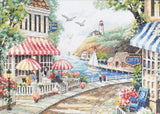 Counted Cross Stitch Kit DIMENSIONS, Cafe By The Sea (14 Count), 35157