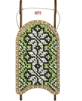 Beaded Sled Stitch Kit: Plywood Embroidery Craft (6x10 cm)