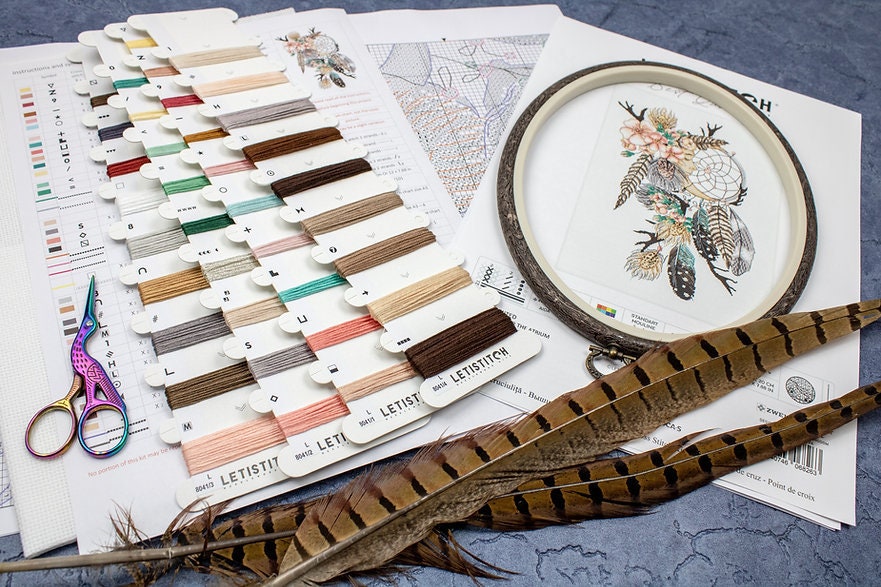 Dream Catcher DIY Counted Cross Stitch Kit,  LETISTITCH (Moon Dreams)