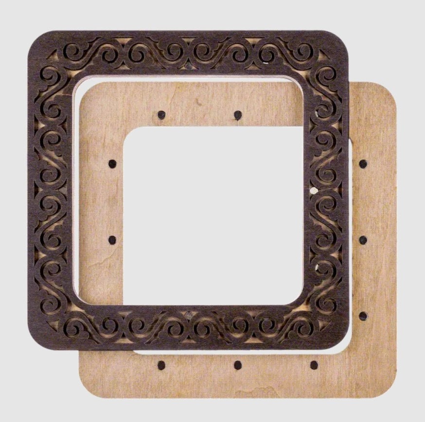 Needlework plywood Hoop: Dark Brown Wood Cross Stitch Frame (4x4 IN)