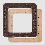 Needlework plywood Hoop: Dark Brown Wood Cross Stitch Frame (4x4 IN)