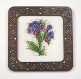 Needlework plywood Hoop: Dark Brown Wood Cross Stitch Frame (4x4 IN)