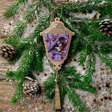 Bead Embroidery Kit: Lantern with Bird on Wood (DIY)