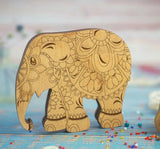 Organizer plywood for beads with magnetic lid, Elephant, 11*9.5 cm, ZB-097