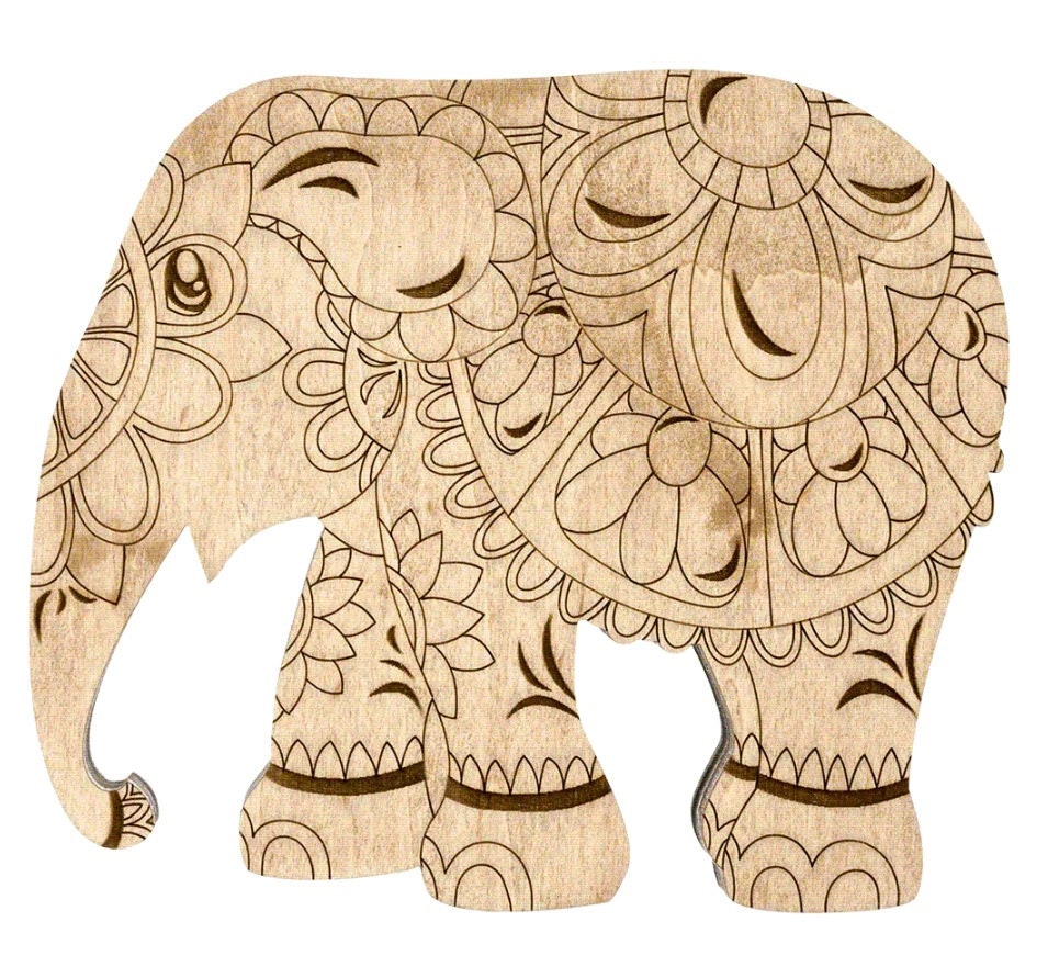 Organizer plywood for beads with magnetic lid, Elephant, 11*9.5 cm, ZB-097