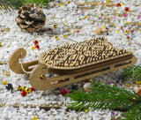 Beaded Sled Stitch Kit: Plywood Embroidery Craft (6x10cm)