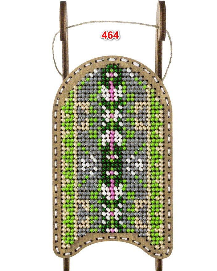 Beaded Sled Stitch Kit: Plywood Embroidery Craft (6x10cm)