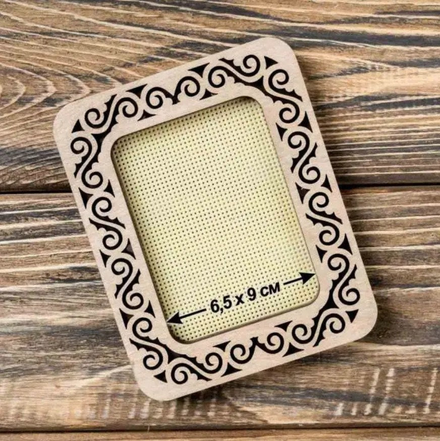 Embroidery frame with strong magnetic, plywood, LIGHT Color, 2.55x3.54 IN (6.5x9 cm)