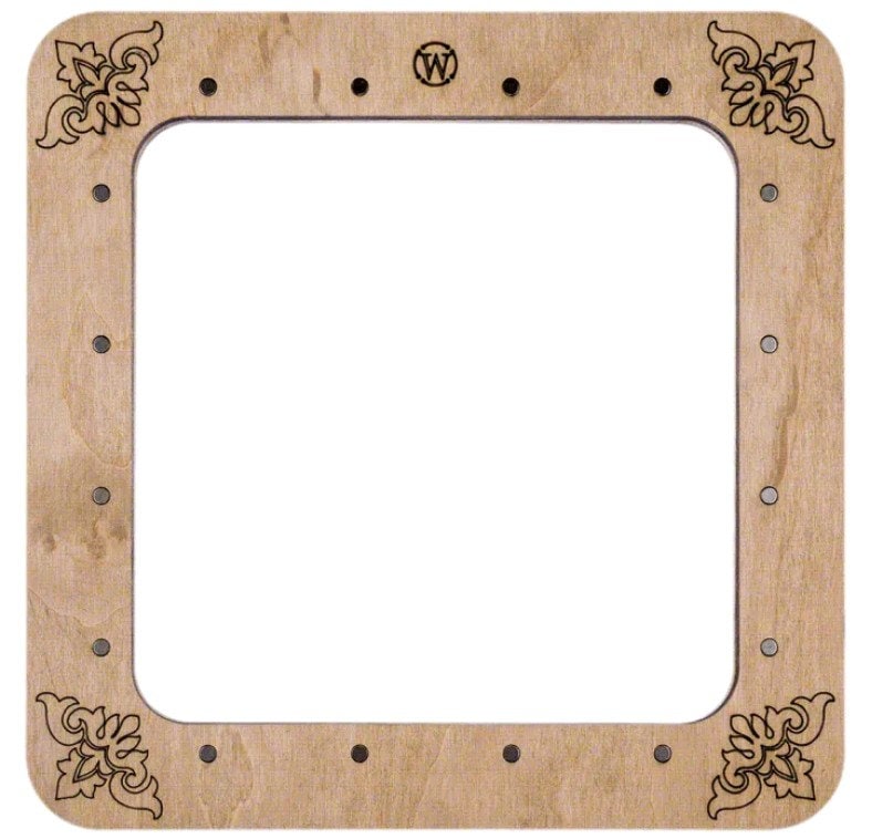 Dark Brown Plywood Embroidery Hoop with Magnetic Holders (5.5x5.5 IN)