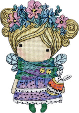 Cross Stitch Kit Girl Spring, Iris Design, 05723A ( on Aida 16ct)