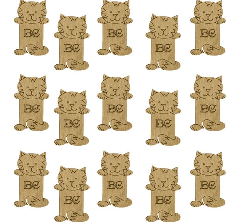 Bobbins plywood for threads, ribbons, floss, Cats , 15 pcs, LC-069