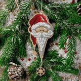Bead Embroidery Kit On Wood, Santa, LK-458 ( beads , thread, needle, plywood base included)