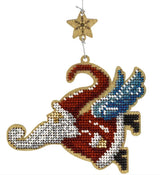 Bead Embroidery Kit On Wood, Santa, LK-456 ( beads , thread, needle, plywood base included)