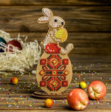 Bead Embroidery Kit: Easter Rabbit Decoration DIY Craft (2.75x6.1")