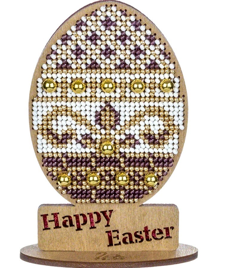 Bead Embroidery Kit: Easter Egg Decoration DIY Craft (LK-435)