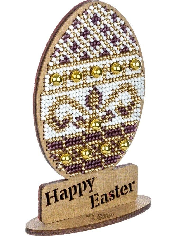 Bead Embroidery Kit: Easter Egg Decoration DIY Craft (LK-435)