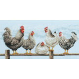 Dimensions Counted Cross Stitch Kit 16"X8",  Black & White Hens (14 Count), 70-35403