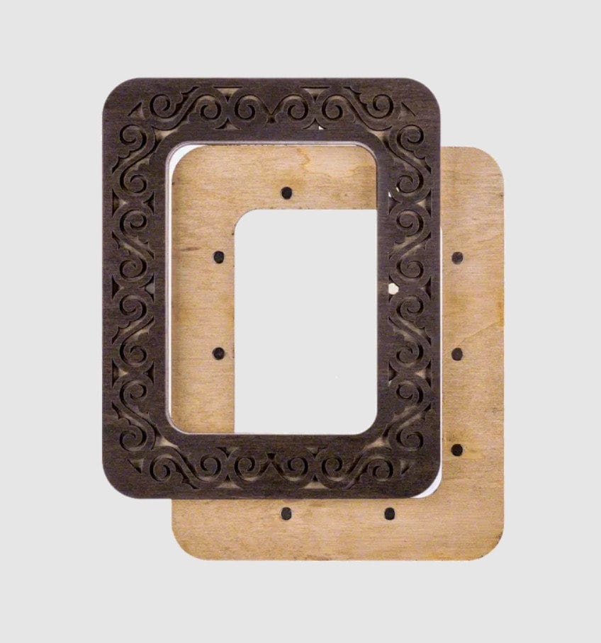 Dark Brown Plywood Embroidery Hoop with Magnetic Holders ( 2.55x3.54 IN)