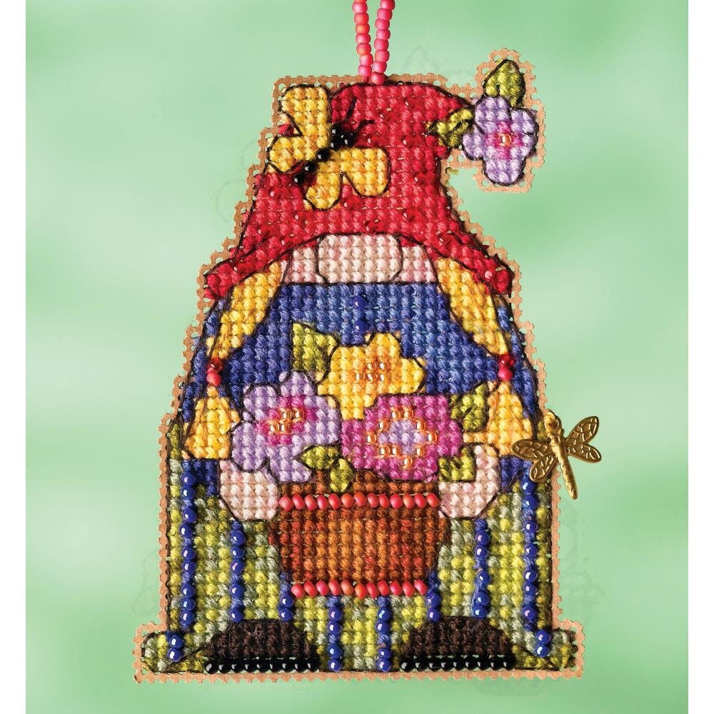 Bead embroidery  Kit Garden Girl Gnome, Mill Hill MH16-2213 ( Perforated paper 14ct)