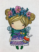 Cross Stitch Kit Girl Spring, Iris Design, 05723A ( on Aida 16ct)