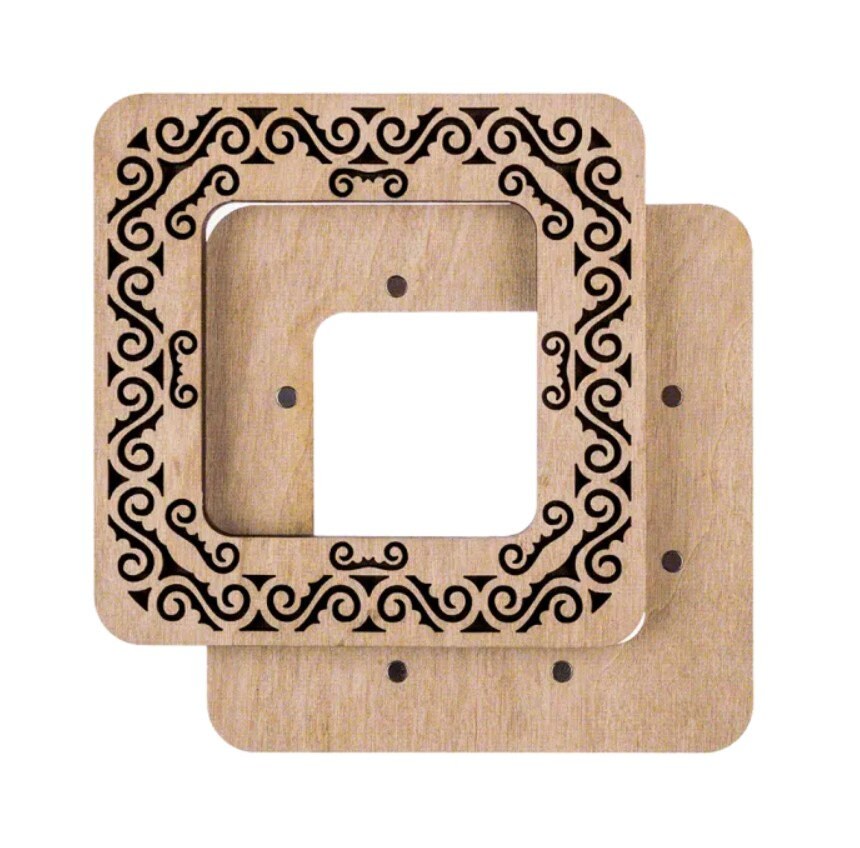 Magnetic Embroidery Hoop: Light Wood Cross Stitch Frame ( 2.4x2.4 IN )