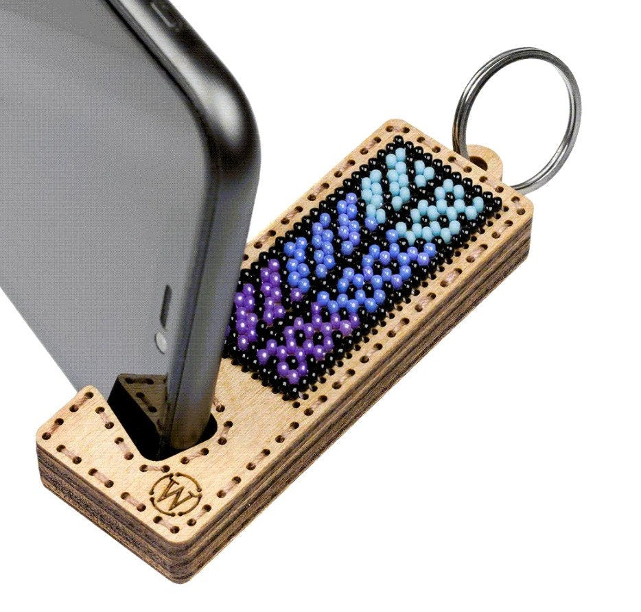 Bead Embroidery Phone Holder Kit: DIY Plywood Ornament (LK-490)