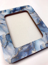 Plywood Embroidery Hoop with Magnetic Holders Marble (2.6x3.5 IN )
