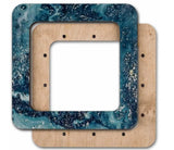 Plywood Embroidery Hoop with Magnetic Holders (5.5x5.5 IN), Marbled Teal
