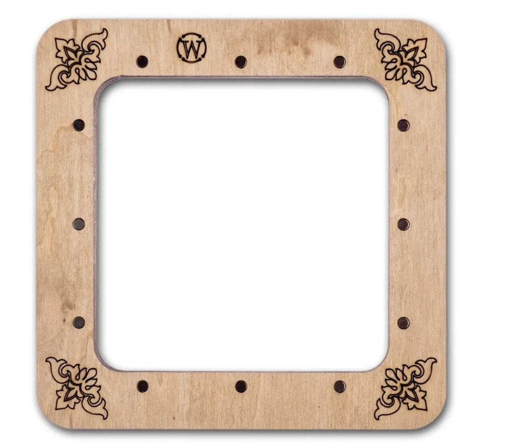 Plywood Embroidery Hoop with Magnetic Holders (5.5x5.5 IN), Marbled Teal